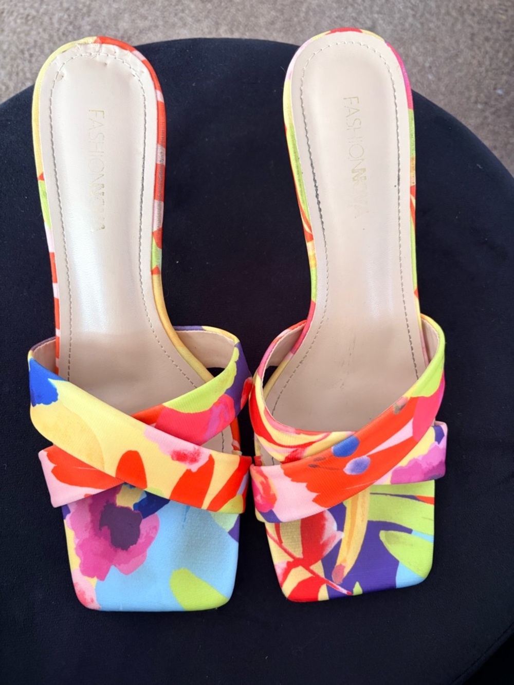 Fashion Nova Multicolor Floral Slide Sandals - Women's